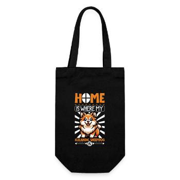 Zuhause - Islandhund - Geschenkbeutel für Flaschen - Schwarz - Vorne