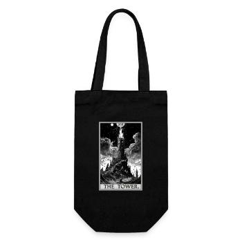 Tarot Cards Tarot Card The Tower The Tower - Gift Bag for Bottles - black - Front