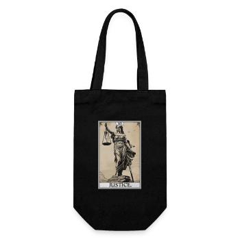 Tarotkarten Tarotkarte Justice Gerechtigkeit - Geschenkbeutel für Flaschen - Schwarz - Vorne