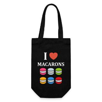 i love macaroons - Gift Bag for Bottles - black - Front