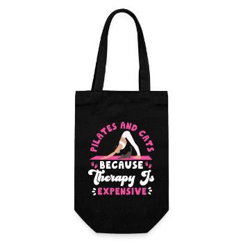 Pilates Instructor Teacher Cat - Gift Bag for Bottles - black - Front