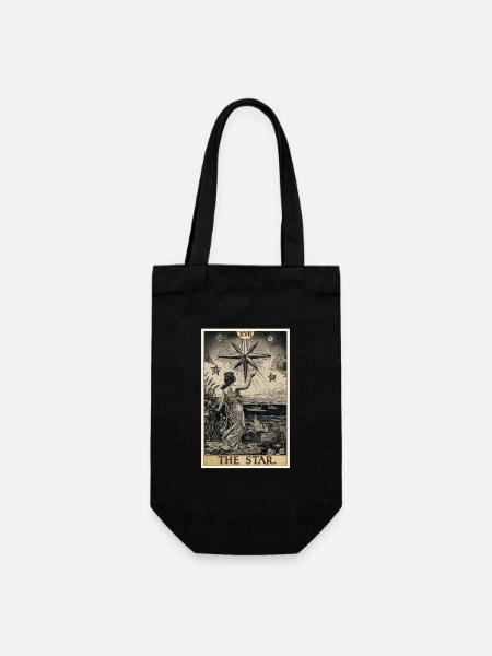 Tarotkarten Tarotkarte The Star Der Stern - Geschenkbeutel für Flaschen - Schwarz