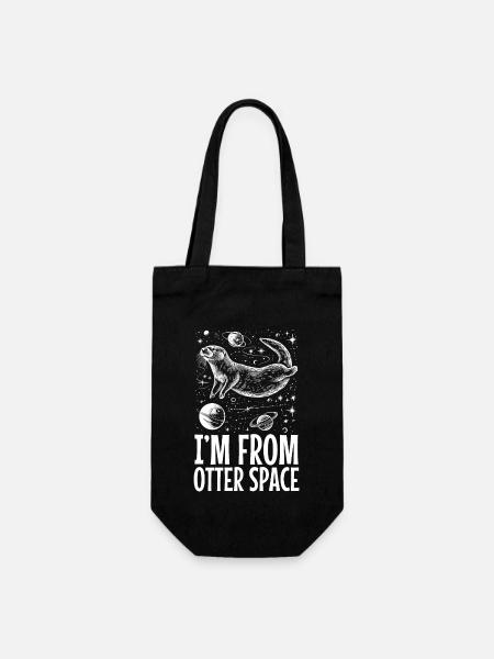Loutre Espace Drôle Loutre Astronaute - Sac à bouteille - noir