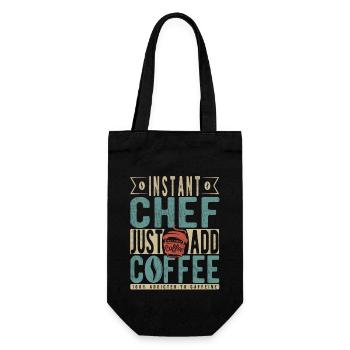 Instant Chef Fügen Sie einfach Kaffee hinzu - Geschenkbeutel für Flaschen - Schwarz - Vorne