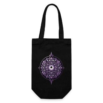 Mandala Design Ästhetisches Muster Spirituelles - Geschenkbeutel für Flaschen - Schwarz - Vorne