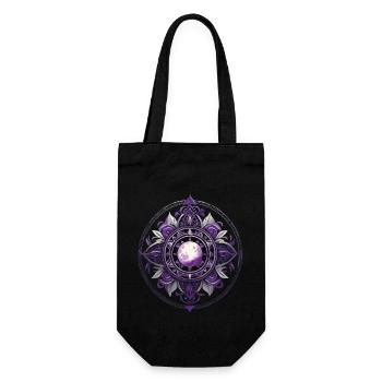 Mond Mandala Design Ästhetisches Spirituelles - Geschenkbeutel für Flaschen - Schwarz - Vorne