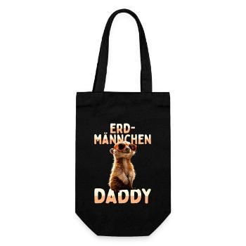 Erdmännchen Daddy Papa Dad Vatertag Vater Meerkat - Geschenkbeutel für Flaschen - Schwarz - Vorne