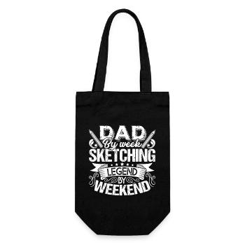 Sketching I'm A Dad And Sketching Legend - Gift Bag for Bottles - black - Front