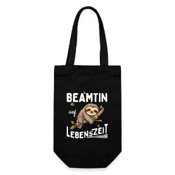 Beamtin auf Lebenszeit Beamter for Life - Geschenkbeutel für Flaschen - Schwarz - Vorne