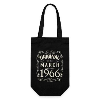 Vintage - Original since März 1966 Geburtstag - Geschenkbeutel für Flaschen - Schwarz - Vorne