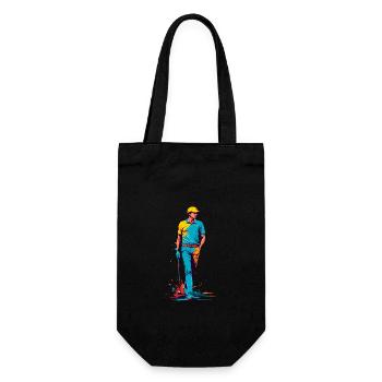 Golfspieler Design Aesthetic Golfer Sport - Geschenkbeutel für Flaschen - Schwarz - Vorne