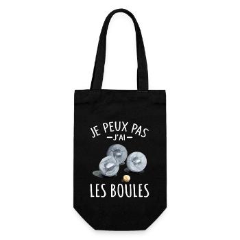 Je Peux pas j'ai les boules Boccia Boule Pétanque - Sac à bouteille - noir - Devant