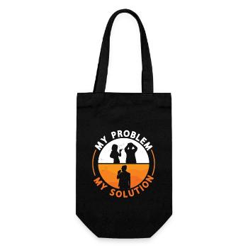Espresso Lover My Problem My Pictogram Dad Mom - Gift Bag for Bottles - black - Front