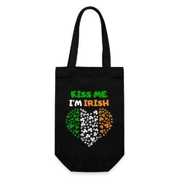 Fête de la Saint-Patrick Irlande coeur drapeau irlandais baiser - Sac à bouteille - noir - Devant
