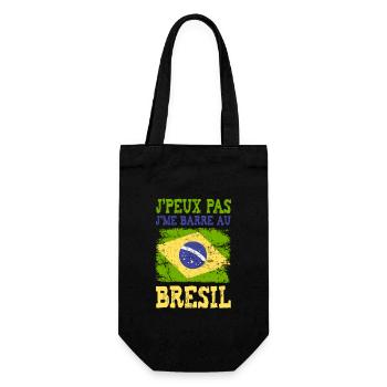 Ich kann nicht in Brasilien stecken bleiben - Geschenkbeutel für Flaschen - Schwarz - Vorne