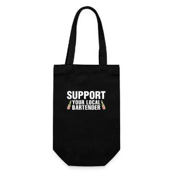 Support Your Local Bartender T-Shirt - Funny Drink - Gift Bag for Bottles - black - Front