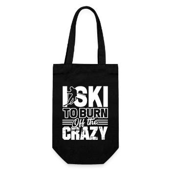 Skiing I Ski To Burn Off The Crazy - Gift Bag for Bottles - black - Front