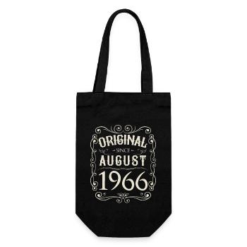 Vintage - Original since August 1966 Geburtstag - Geschenkbeutel für Flaschen - Schwarz - Vorne