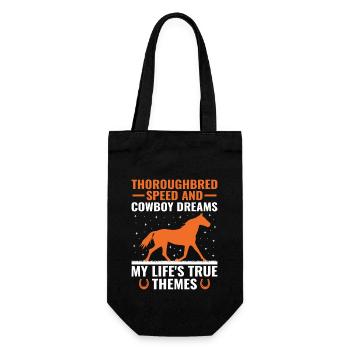 Thoroughbred Horse Racing Riding Equestian Horses - Gift Bag for Bottles - black - Front