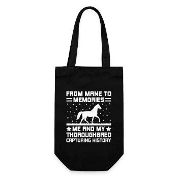 Thoroughbred Horse Racing Riding Equestian Horses - Gift Bag for Bottles - black - Front