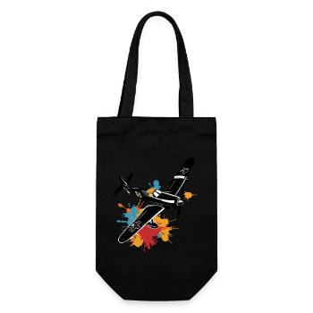 Model Airplane Pilot Airplane Hobby Design - Gift Bag for Bottles - black - Front