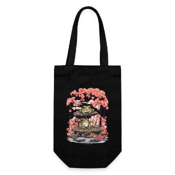 Frosch Streetwear Aesthetic Vintage Design - Geschenkbeutel für Flaschen - Schwarz - Vorne