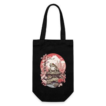 Frog Streetwear Aesthetic Design - Gift Bag for Bottles - black - Front