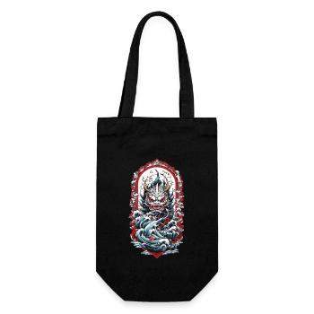 Seeungeheuer Ästhetik Yokai Japanischer Dämon - Geschenkbeutel für Flaschen - Schwarz - Vorne