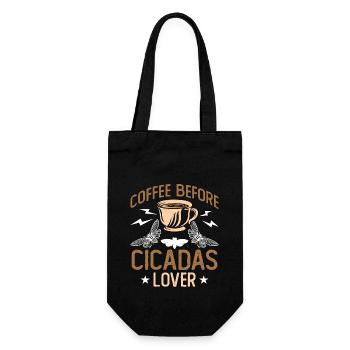 Cicadas Lover Coffee Before Insects Coffee Lover - Geschenkbeutel für Flaschen - Schwarz - Vorne