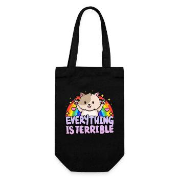 Everything is horrible sarcasm rainbow - Gift Bag for Bottles - black - Front
