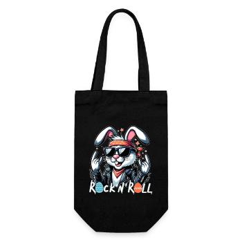 Osterhase Rock n Roll Ostereier Sonnenbrille cool - Geschenkbeutel für Flaschen - Schwarz - Vorne