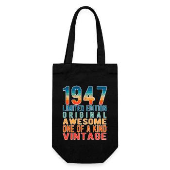 Limited Edition Since 1947 Birthday Vintage 1947 - Gift Bag for Bottles - black - Front