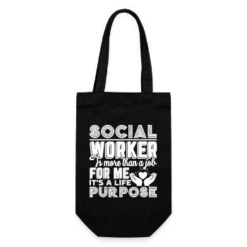 Social Worker Social Worker Life Purpose - Gift Bag for Bottles - black - Front