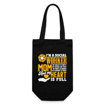 Social Worker Social Worker Mom Heart - Gift Bag for Bottles - black - Front
