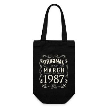 Vintage - Original since März 1987 Geburtstag - Geschenkbeutel für Flaschen - Schwarz - Vorne