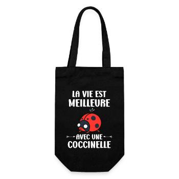 Citation Humour Petite coccinelle - Sac à bouteille - noir - Devant