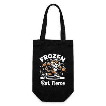 Eislaufen Schlittschuhläufer - Geschenkbeutel für Flaschen - Schwarz - Vorne