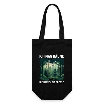 I like trees that keep their mouths shut - Gift Bag for Bottles - black - Front
