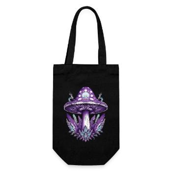 Feather Mandala Mushrooms Spiritual Dream Catcher - Gift Bag for Bottles - black - Front
