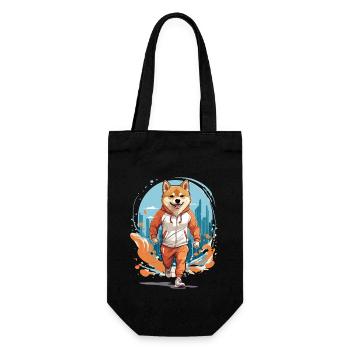 Shiba Chien Streetwear Jogging Esthétique Fitness - Sac à bouteille - noir - Devant