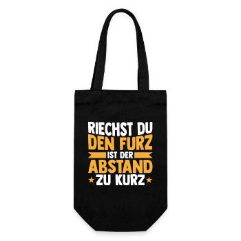 Riechst Du Den Furz Ist Der Abstand Zu Kurz - Geschenkbeutel für Flaschen - Schwarz - Vorne