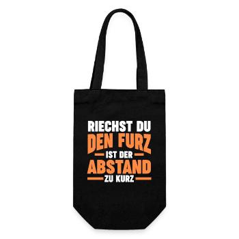 Riechst Du Den Furz Ist Der Abstand Zu Kurz - Geschenkbeutel für Flaschen - Schwarz - Vorne