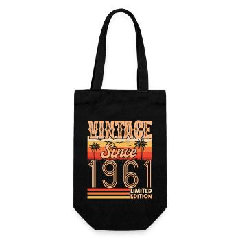 anniversaire 1961. Vintage né en 1961 anniversaire - Sac à bouteille - noir - Devant
