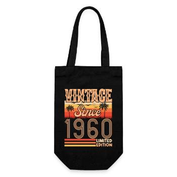 anniversaire 1960. Vintage né en 1960 anniversaire - Sac à bouteille - noir - Devant