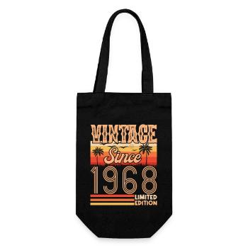 1968. Jahrgang Jahrgang 1968 Geburtstag - Geschenkbeutel für Flaschen - Schwarz - Vorne