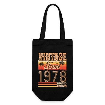 Birthday 1978. Vintage Born in 1978 Birthday - Gift Bag for Bottles - black - Front