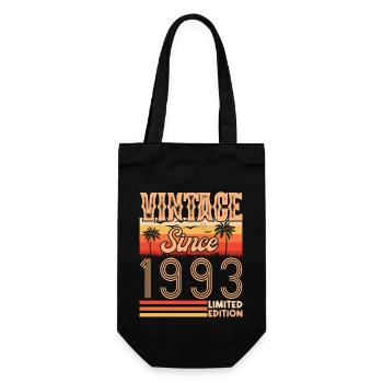 1993. Vintage Born in 1993 Birthday - Gift Bag for Bottles - black - Front