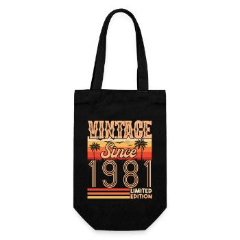 anniversaire 1981. Vintage né en 1981 anniversaire - Sac à bouteille - noir - Devant