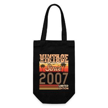 2007. Jahrgang Jahrgang 2007 Geburtstag - Geschenkbeutel für Flaschen - Schwarz - Vorne