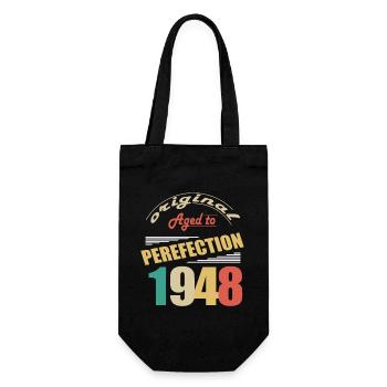 Ich bin 76 Jahre alt | Ich bin 1948 geboren - geboren - Geschenkbeutel für Flaschen - Schwarz - Vorne